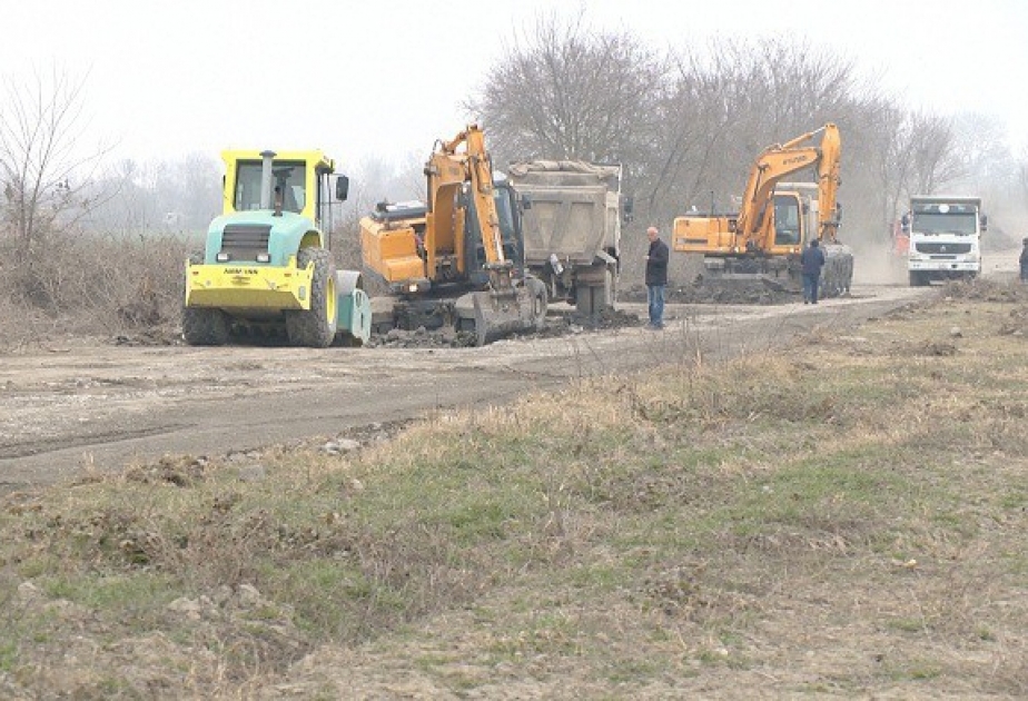 Ağdaşda 34 kilometrlik avtomobil yolunun tikintisinə başlanılıb VİDEO