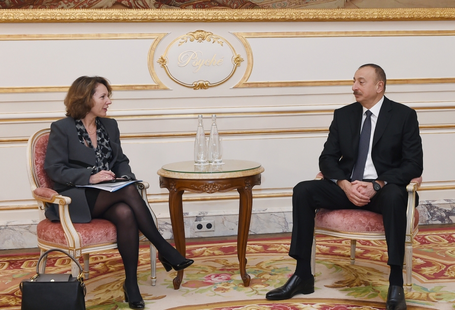 President Ilham Aliyev met with Deputy CEO of SUEZ in Paris VIDEO