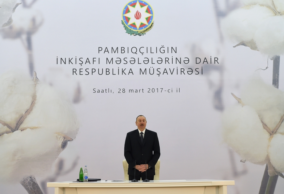 President Ilham Aliyev attended conference on development of cotton-growing VIDEO