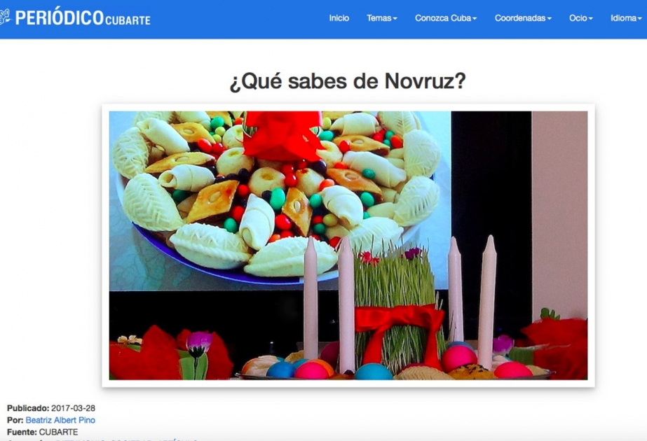 Cuban newspapers highlight Novruz traditions in Azerbaijan