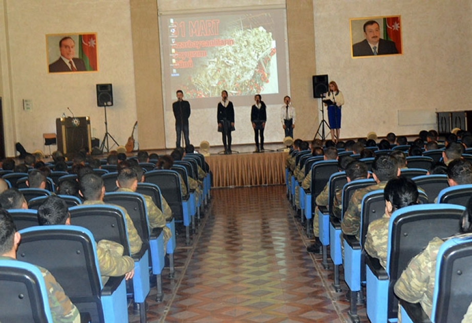 Azərbaycanlıların Soyqırımı Günü Silahlı Qüvvələrin bölmələrində silsilə tədbirlərlə anılıb