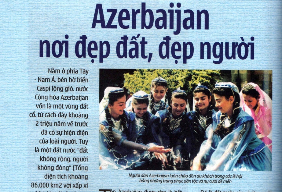 Vietnamese magazine: Azerbaijan is a beautiful land of hospitable people