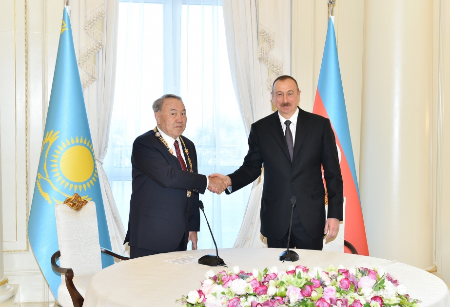 L’ordre Heydar Aliyev remis à Noursoultan Nazarbaïev, président kazakh VIDEO