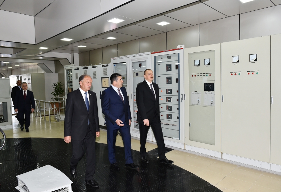 President Ilham Aliyev launched newly reconstructed Varvara Hydroelectric Power Station VIDEO