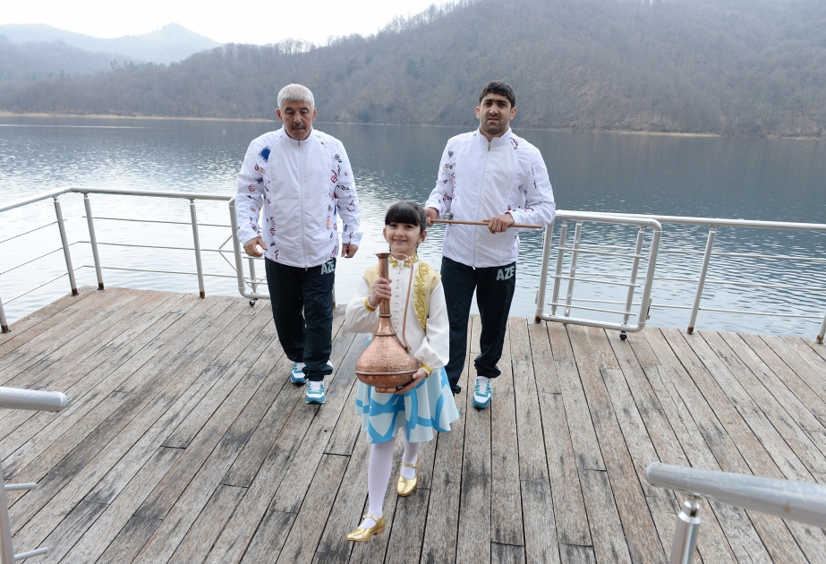 Teilnehmer der Wasserreise "Baku-2017" in Ganja eingetroffen