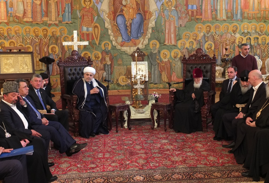 Rencontre du dirigeant de la Direction des Musulmans du Caucase avec le Catholicos patriarche de toute la Géorgie