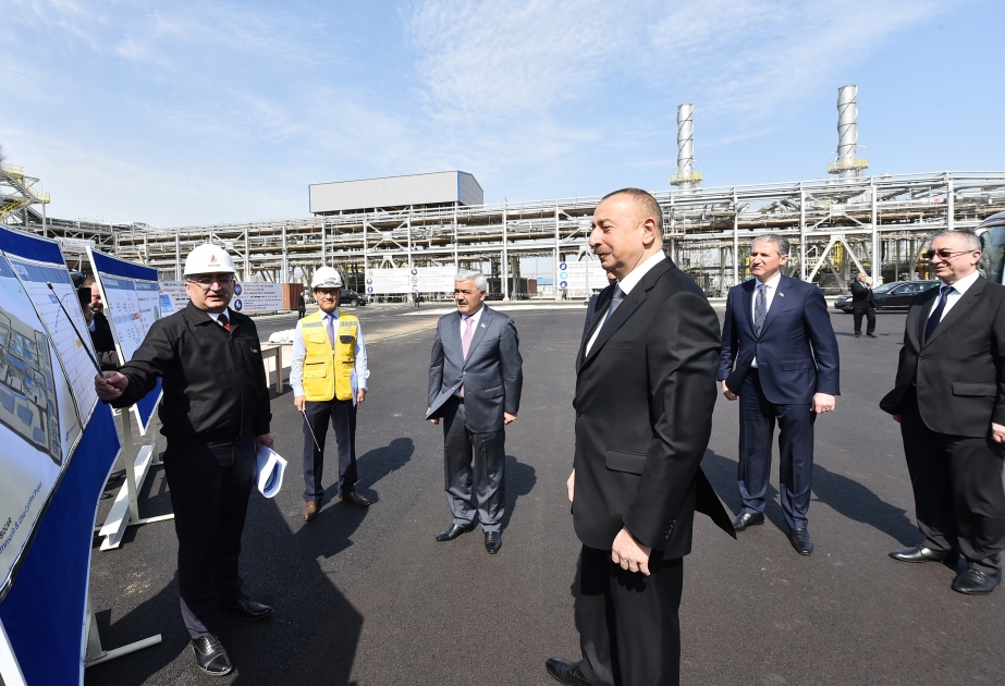 President Ilham Aliyev viewed construction progress at carbamide plant in Sumgayit VIDEO