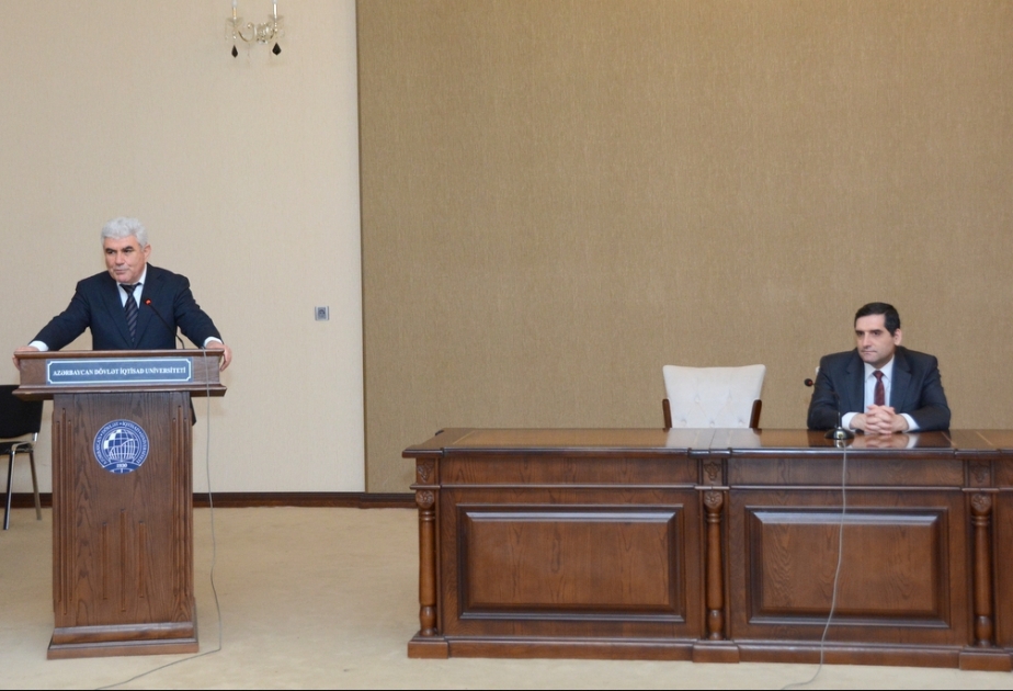 Well- known people of business community meet with UNEC students