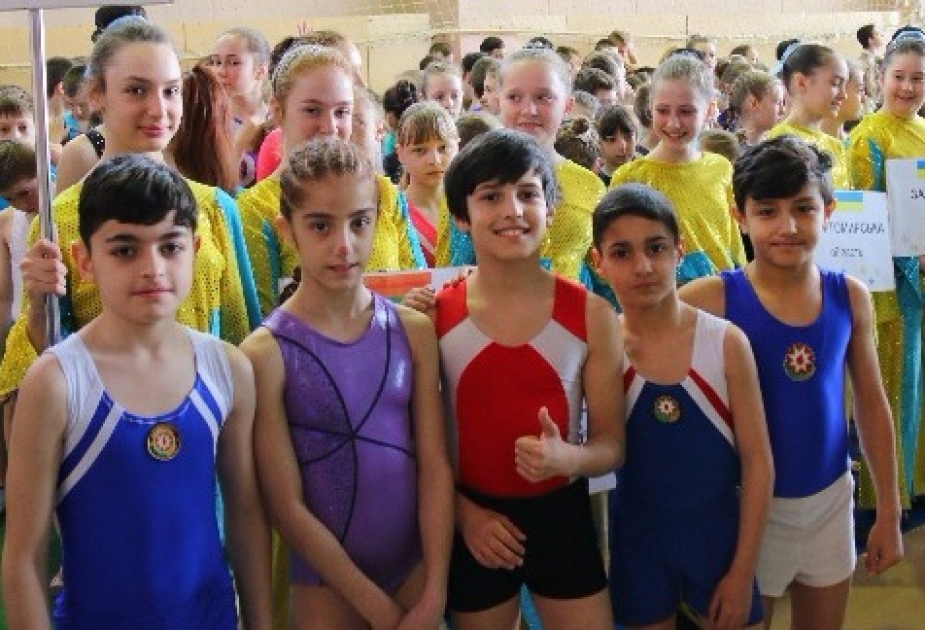 Junior Azerbaijani tumbling gymnasts grab five medals in Kiev