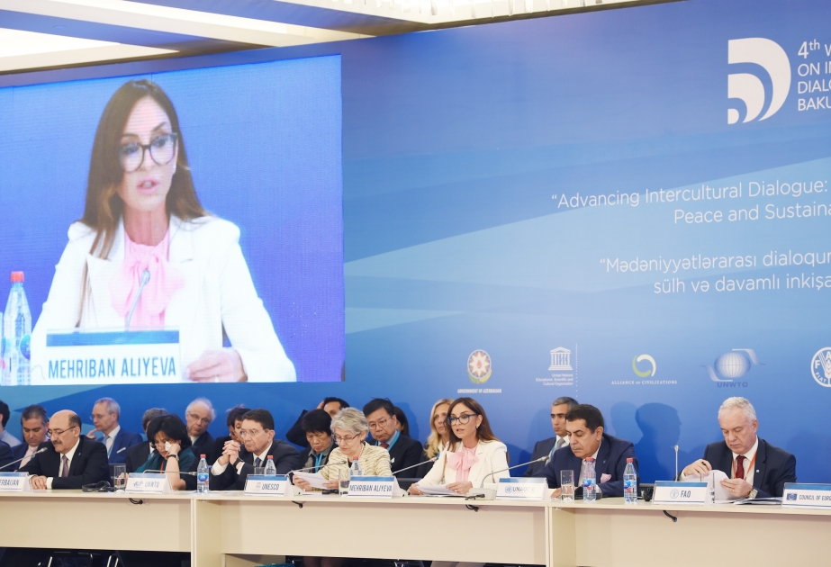 1st High Level Meeting of International Organizations held as part of 4th World Forum on Intercultural DialogueFirst Vice-President of Azerbaijan Mehriban Aliyeva attended the event