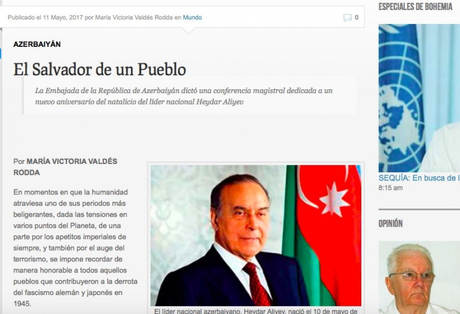Cuban magazine publishes article on Azerbaijani national leader Heydar Aliyev