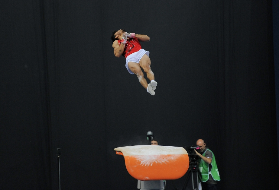 Kişilər arasında dayaqla tullanma yarışında Türkiyə gimnastı çempion olub