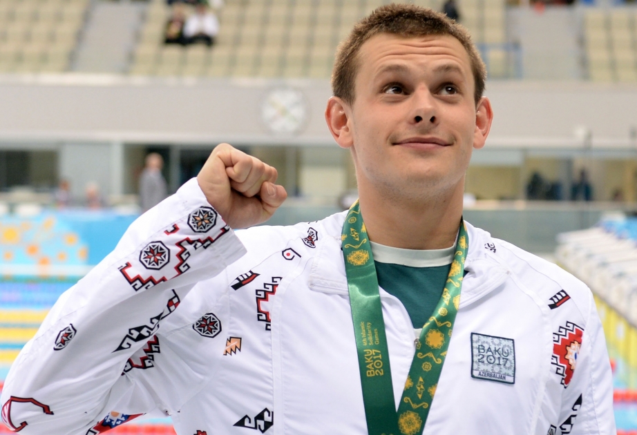 Maksym Shemberev claims his fourth swimming gold at Baku 2017