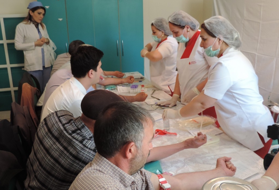 Siyəzəndə keçirilən humanitar aksiyada 150-dən çox donor könüllü qan verib VİDEO