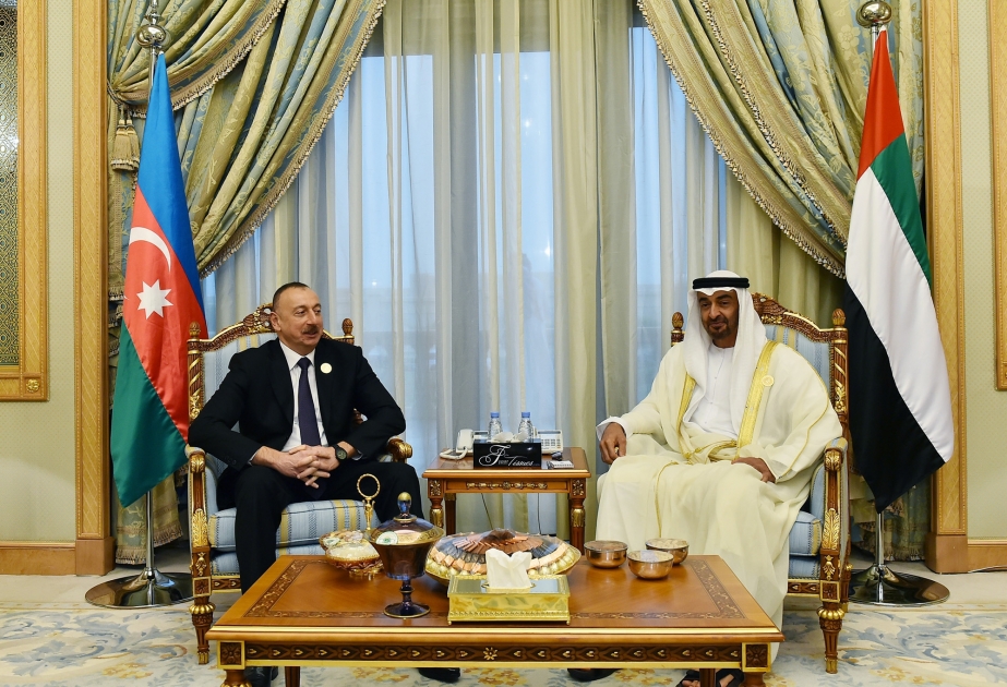 الرئيس علييف يلتقي ولي عهد أبوظبي نائب القائد الأعلى للقوات المسلحة بدولة الإمارات العربية المتحدة