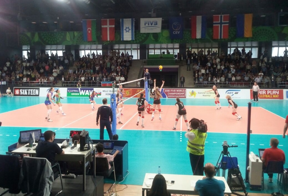 Azerbaijan women`s volleyball team rout Denmark 3-0