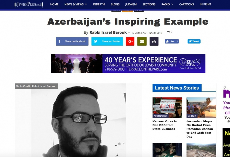 The Jewish Press: Вдохновляющий пример от Азербайджана