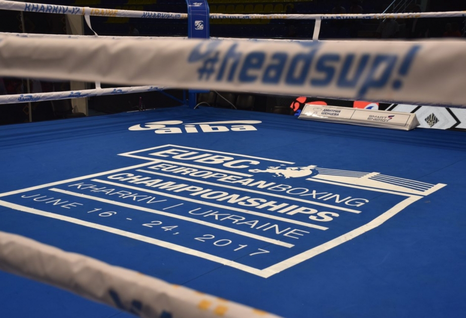 Aserbaidschans Boxer Kamran Schahsuvarli im Halbfinale der EM in Charkow