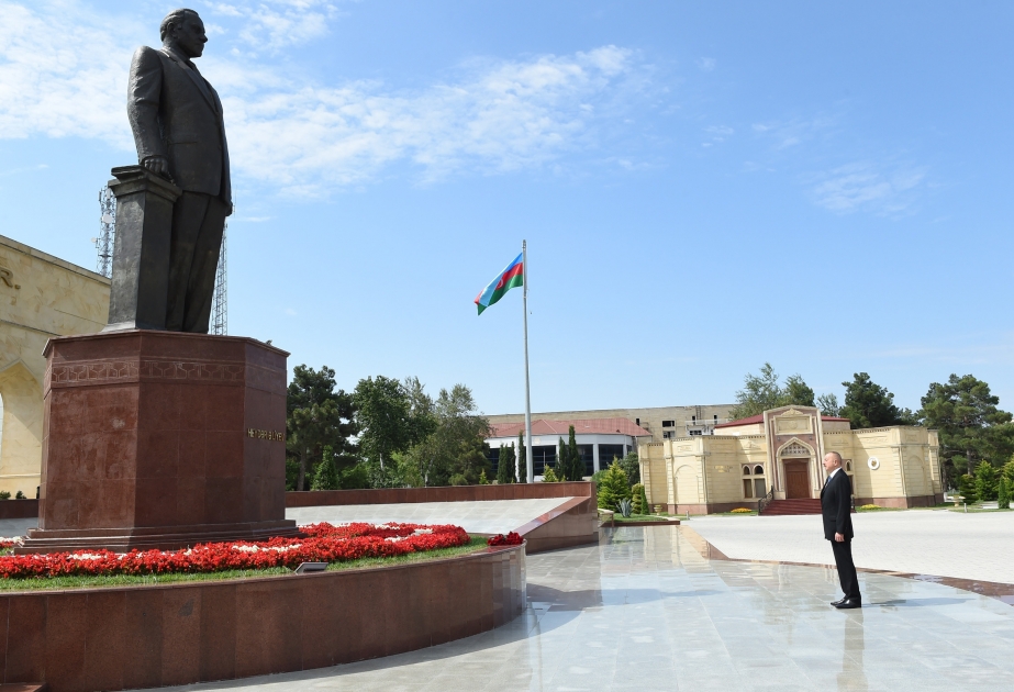 Präsident Ilham Aliyev zu Besuch in Schirvan VIDEO