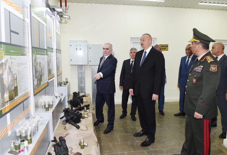 President Ilham Aliyev opened revolver-type grenade launcher ammunition plant in Shirvan VIDEO