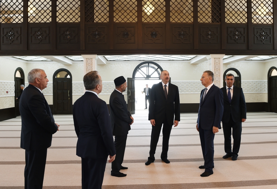 President Ilham Aliyev viewed newly-built mosque in Jojug Marjanli village