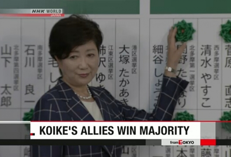 Tokio qubernatorunun partiyası paytaxt assambleyasına keçirilən seçkilərdə qalib gəlib