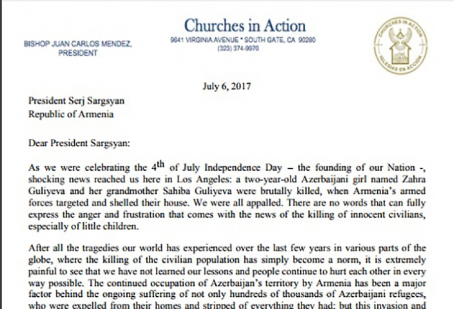 Епископ из Лос-Анджелеса направил открытое письмо президенту Армении в связи с убийством 2-летней Захры