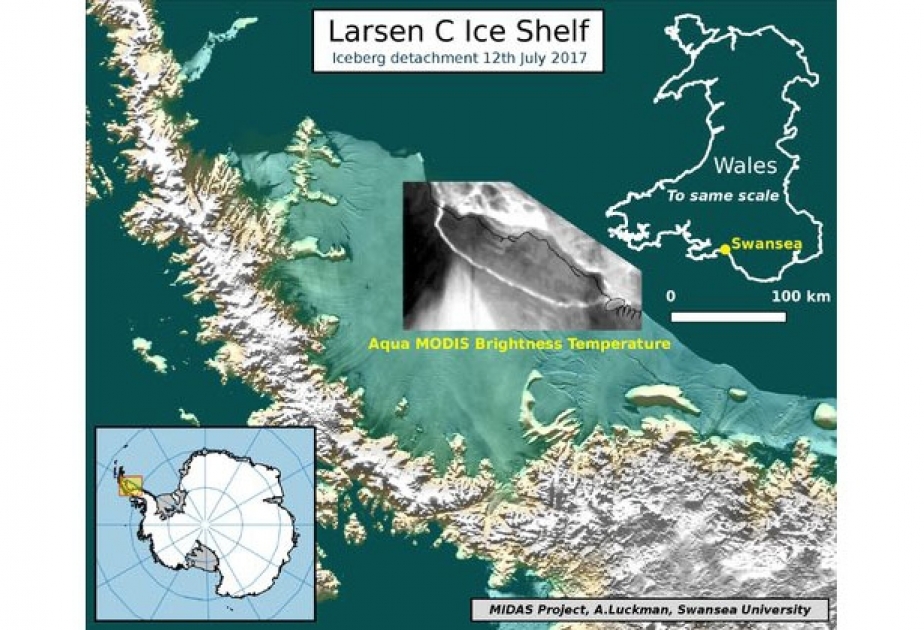 Айсберг весом в триллион тонн откололся от ледника в Антарктиде