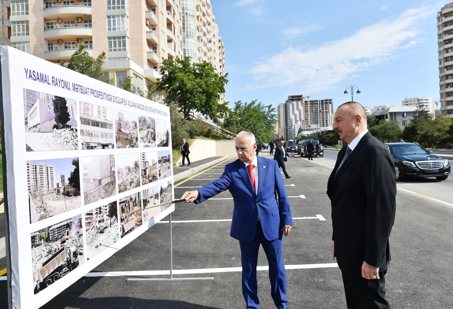 Im Yasamal Bezirk von Baku neuer Park zur Nutzung übergeben VIDEO