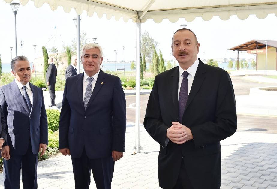 Prezident İlham Əliyev Pirallahı qəsəbəsinin içməli su təchizatı layihəsinin açılışında iştirak edib YENİLƏNİB-2 VİDEO