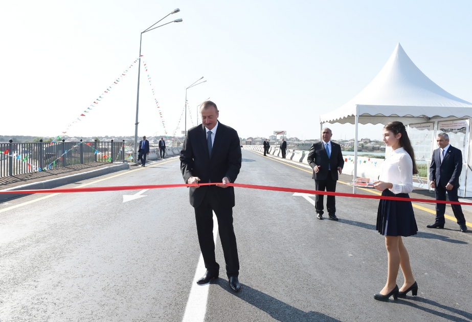 President Ilham Aliyev attended opening of newly reconstructed Pirshaghi-Novkhani and Binagadi-Novkhani-Jorat highways VIDEO