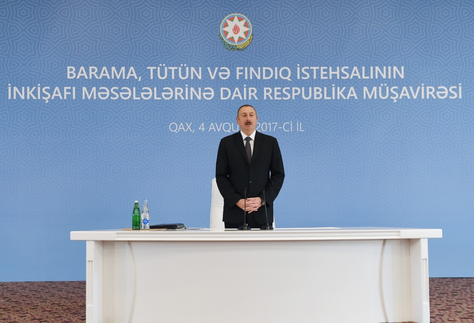 Gakh: Beratung unter Vorsitz von Staatspräsident gewidmet Entwicklung von Haselnusskultur, Seiden-und Tabakbau in Regionen des Landes VIDEO