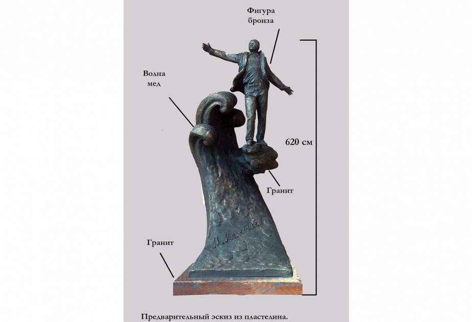 Im Zentrum von Kiew Denkmal von Muslum Magomaev errichtet