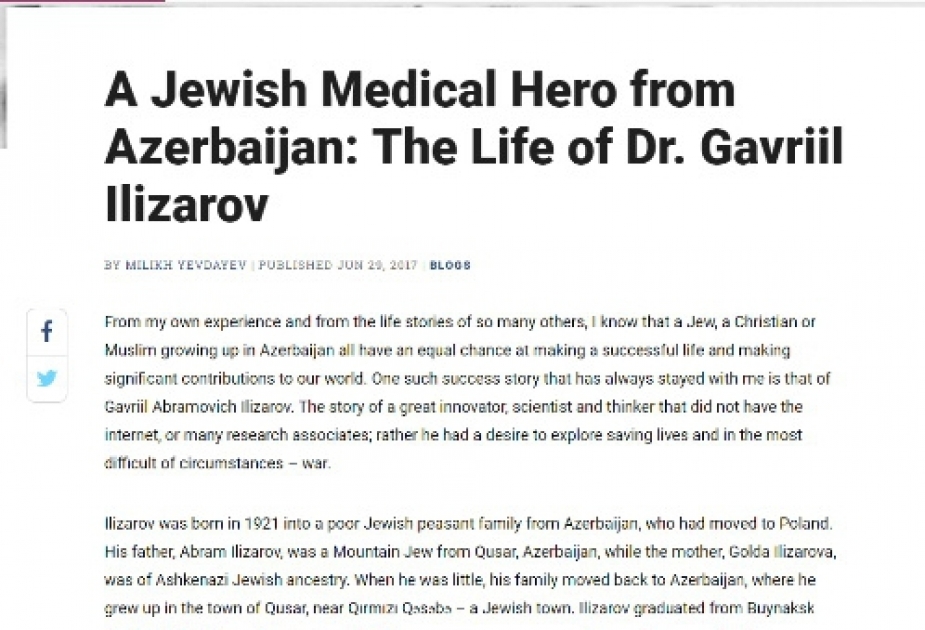 Jewish Journal newspaper highlights multiculturalism and tolerance in Azerbaijan