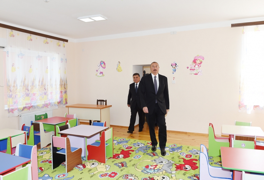 President Ilham Aliyev attended opening of newly renovated orphanage-kindergarten in Goygol VIDEO