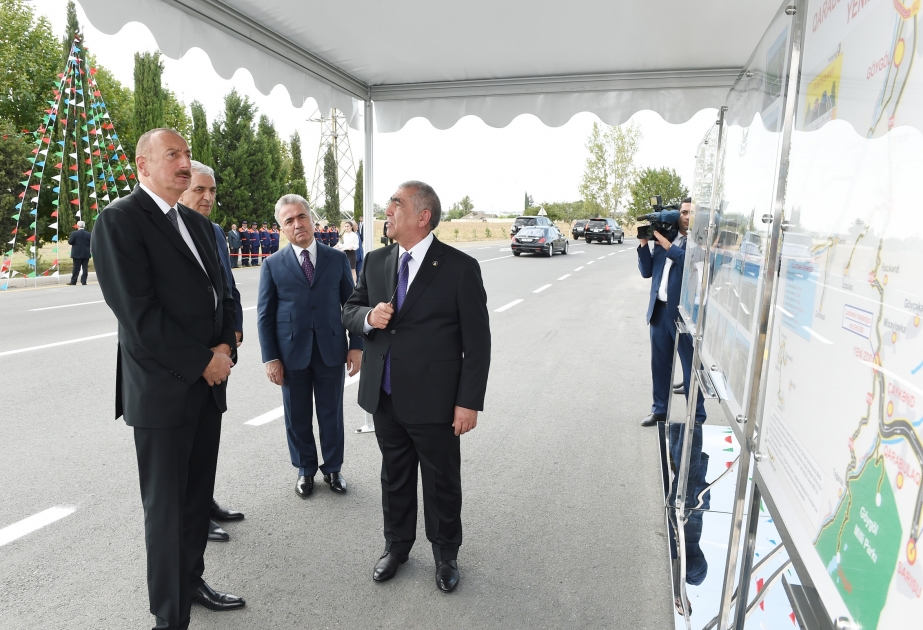 President Ilham Aliyev attended opening of Zazalı-“Imamzade” complex-Ganja highway VIDEO