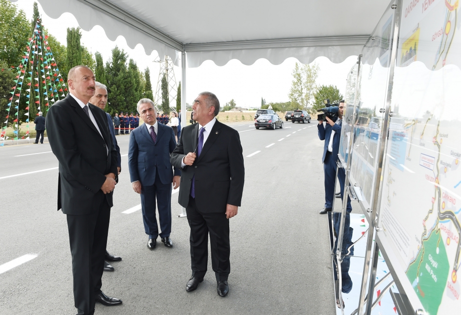 Eröffnung des Zazali-Imamzadeh Komplexes-der Ganja Autostraße VIDEO