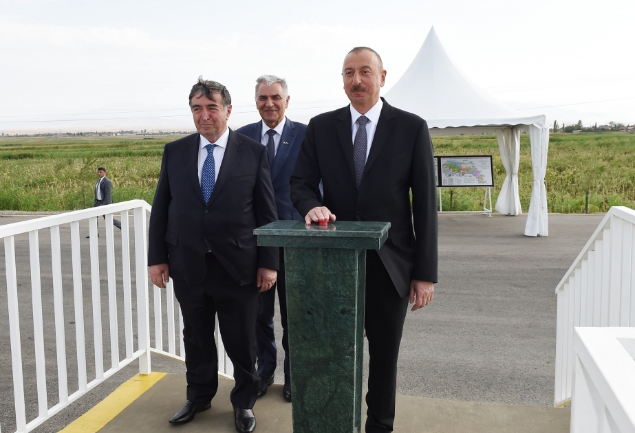 President Ilham Aliyev attended opening of Shamkir-Samukh-Goranboy main irrigation channel VIDEO