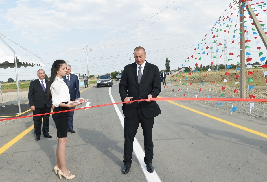 President Ilham Aliyev attended opening of Samukh-Fuzuli-Lak-Alibayramli-Garabaghlar-Chobanabdalli-Samukh highway VIDEO