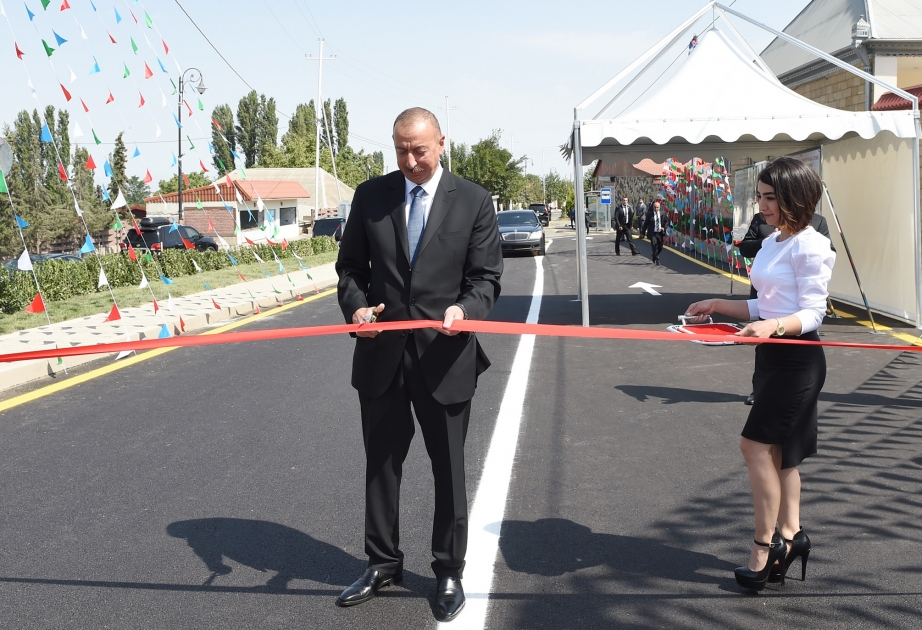 President Ilham Aliyev attended opening of Shamkir-Yeni Goycha-Dagh Jayir highway VIDEO