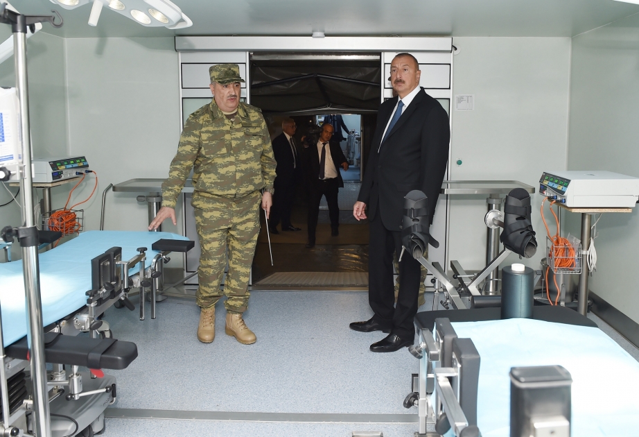 President, Supreme Commander Ilham Aliyev viewed Mobile Field Surgical Hospital of Defense Ministry VIDEO