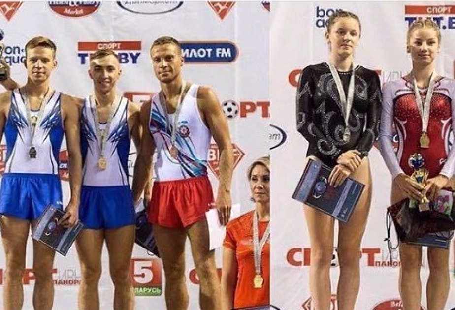 阿塞拜疆蹦床运动员在斯拉夫公开赛上获得奖牌