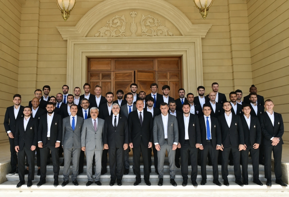 President Ilham Aliyev received squad of Qarabag football club VIDEO