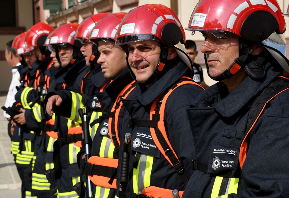 TAP delivers fire extinguishers and fire-retardant uniforms to Albanian authorities
