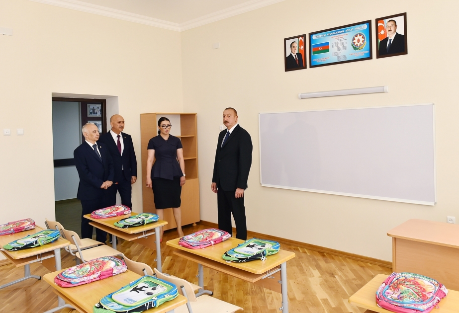 President Ilham Aliyev viewed conditions created at school-lyceum No 62 in Nizami district after major overhaul VIDEO