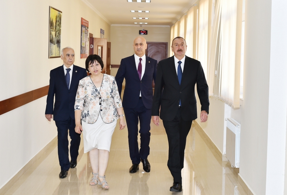 President Ilham Aliyev viewed conditions created at secondary school No 10 in Nizami district VIDEO