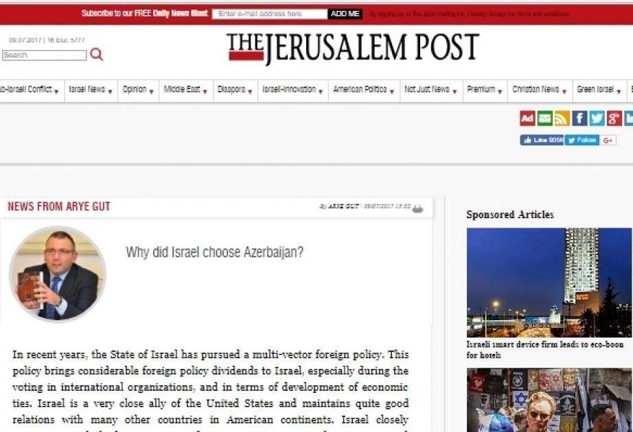 İsrail öz seçimini nə üçün Azərbaycanın üzərində saxlayıb?