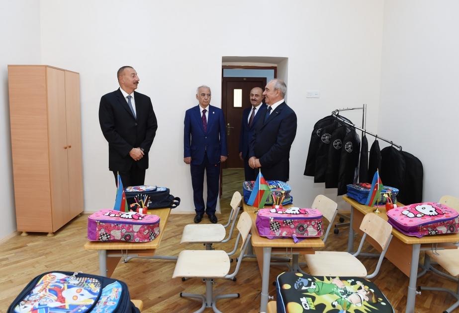 Staatspräsident besucht Spezialschule Nr.268 im Nasimi Rayon von Baku VIDEO