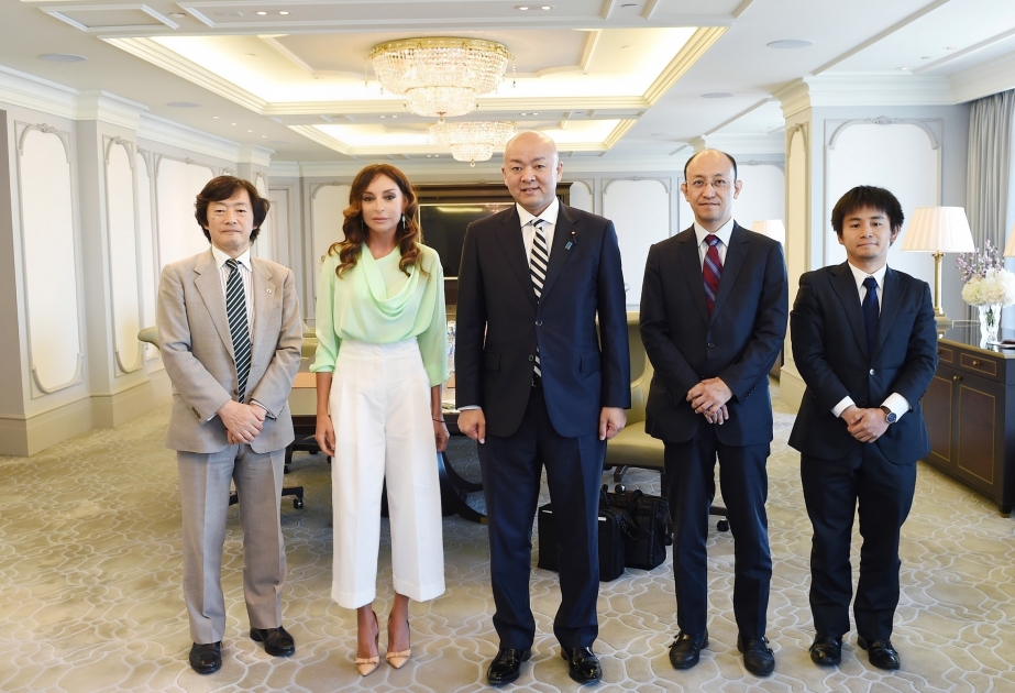 Erste Vizepräsidentin Mehriban Aliyeva trifft sich mit stellvertretendem Außenminister von Japan