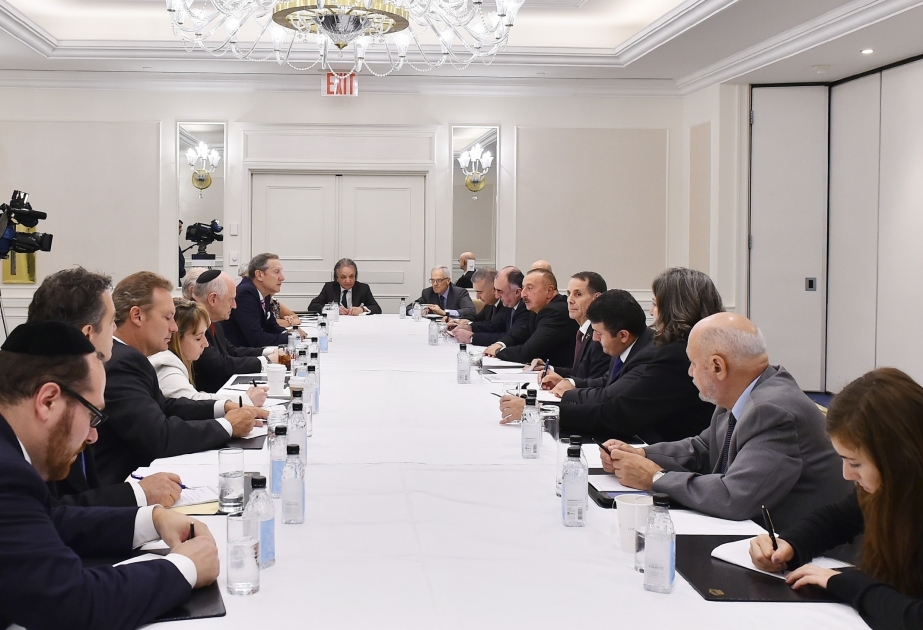 伊利哈姆·阿利耶夫总统在纽约会见美国犹太人组织代表